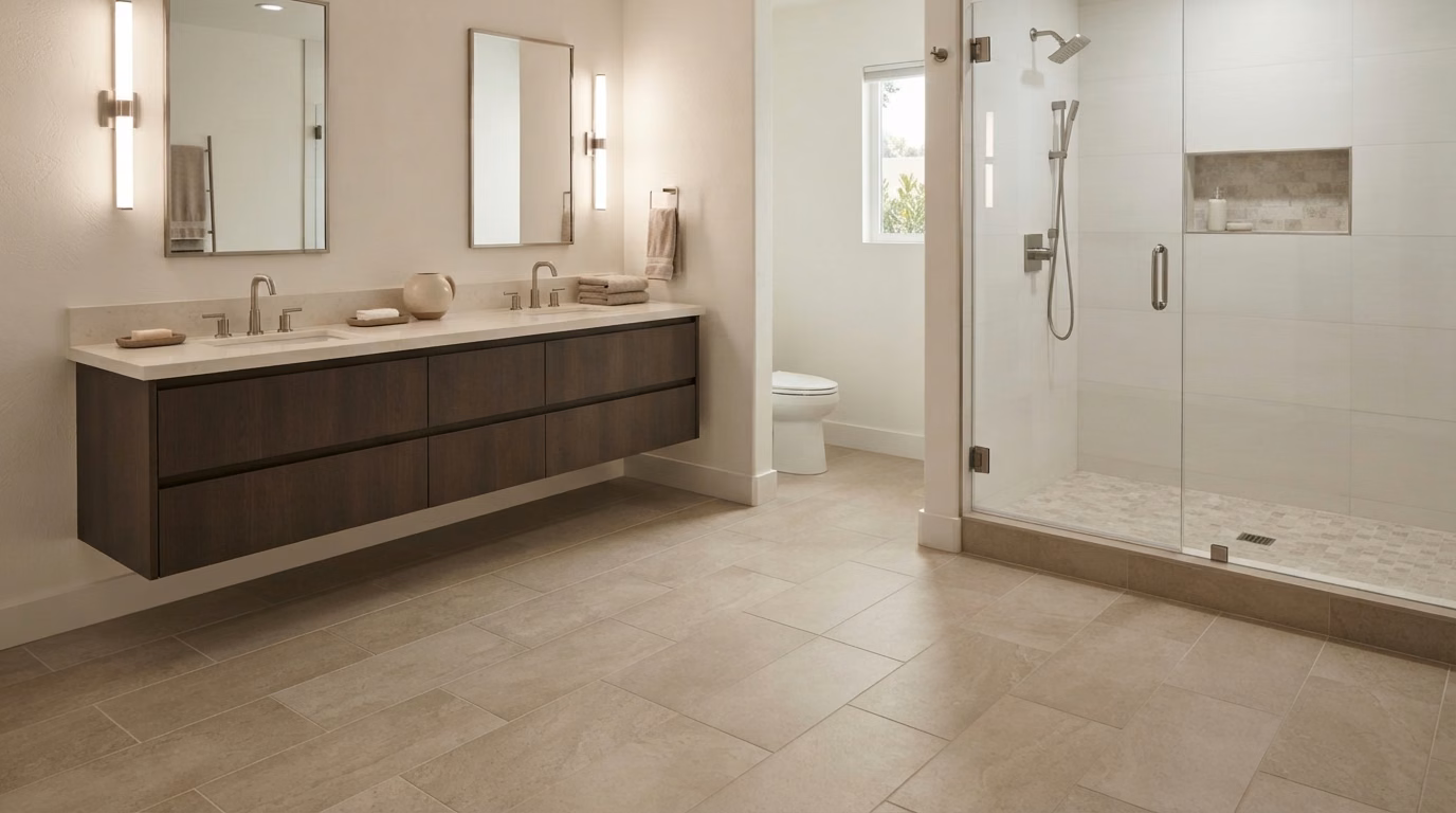 Bathroom Flooring Installation | Orange County Bathroom flooring installation in Orange County.