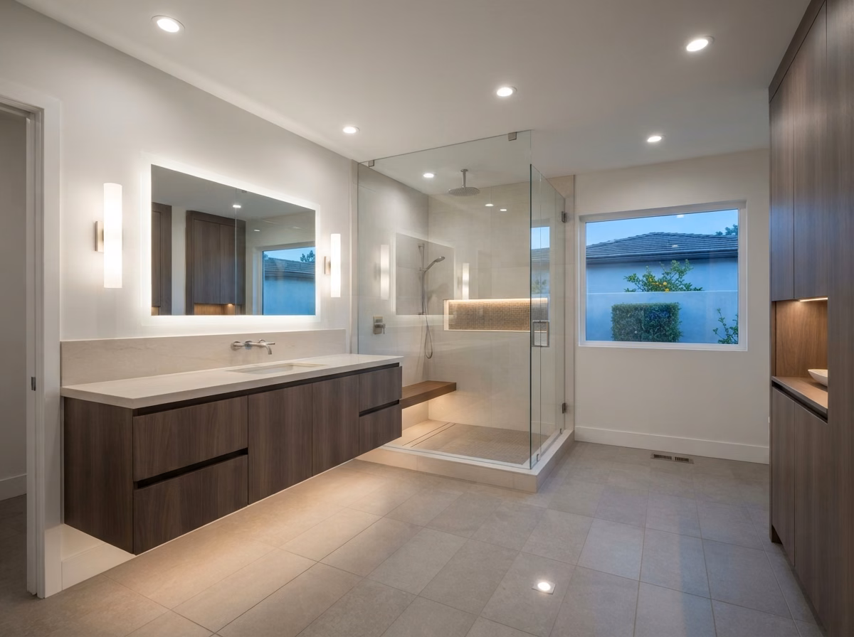 Bathroom Lighting Design Problem Left | Orange County Bathroom Lighting Design Problem Left in Orange County.