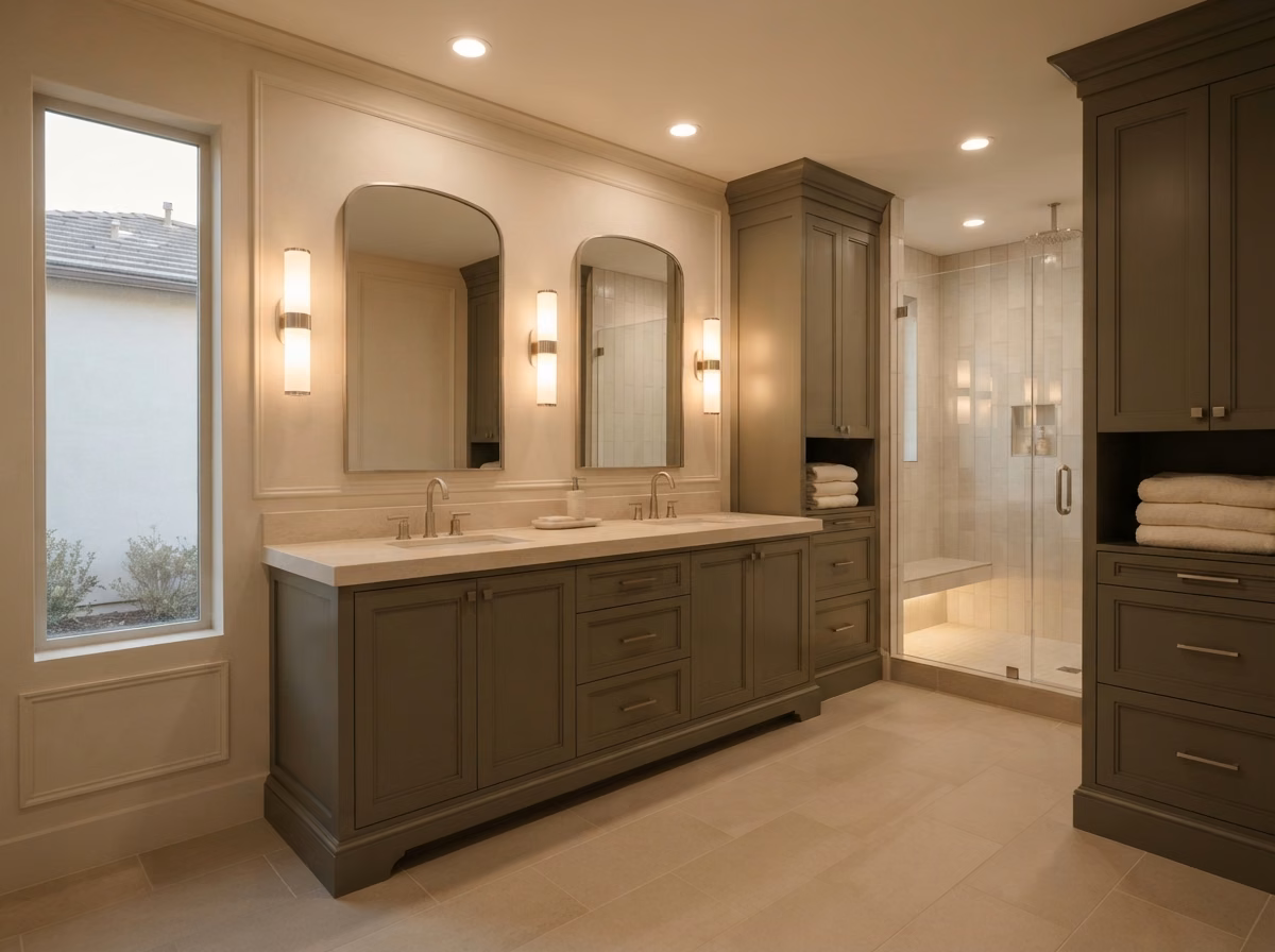 Bathroom Lighting Design Problem Middle | Orange County Bathroom Lighting Design Problem Middle in Orange County.