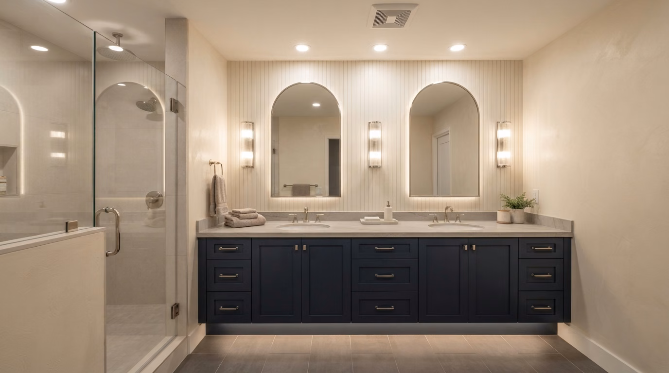 Bathroom Lighting Installation | Orange County Bathroom lighting installation in Orange County.