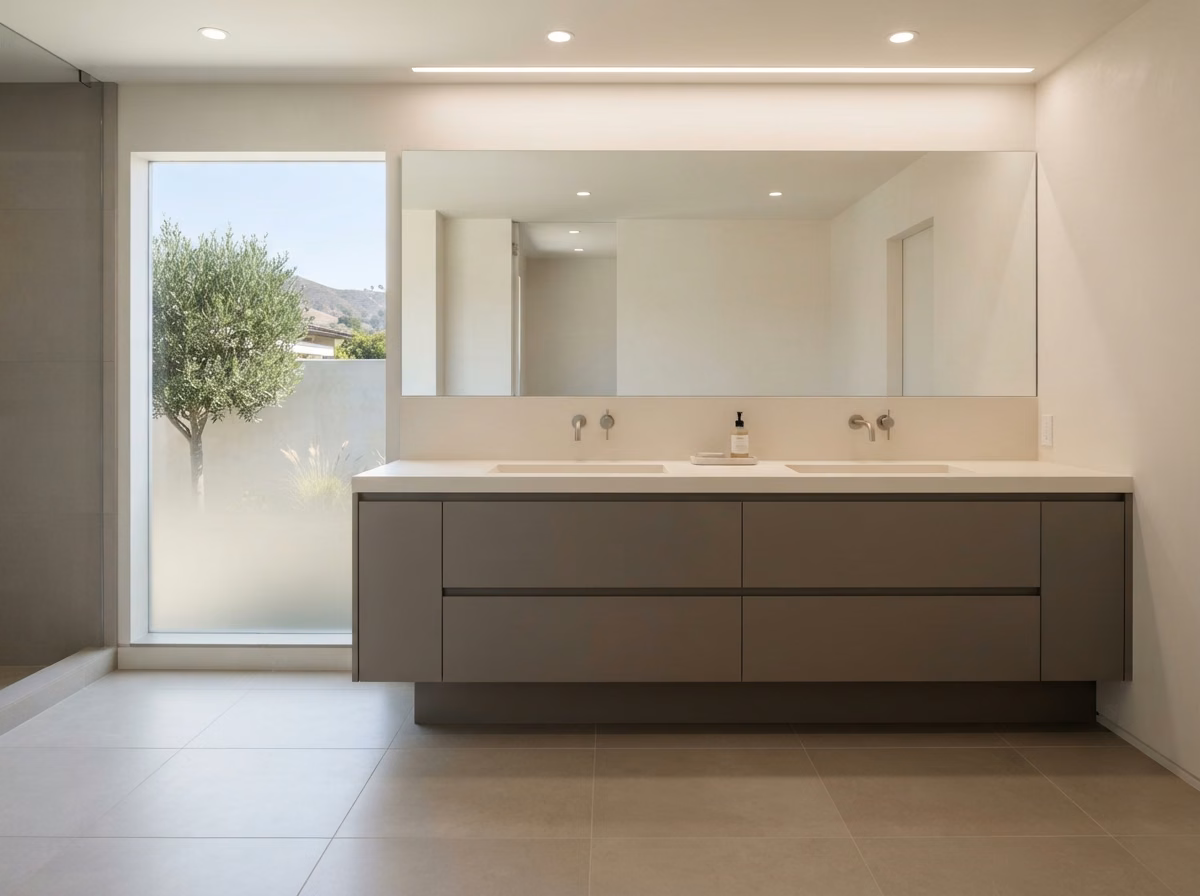 Modern Minimalist Vanity | Orange County Modern Minimalist Vanity in Orange County.