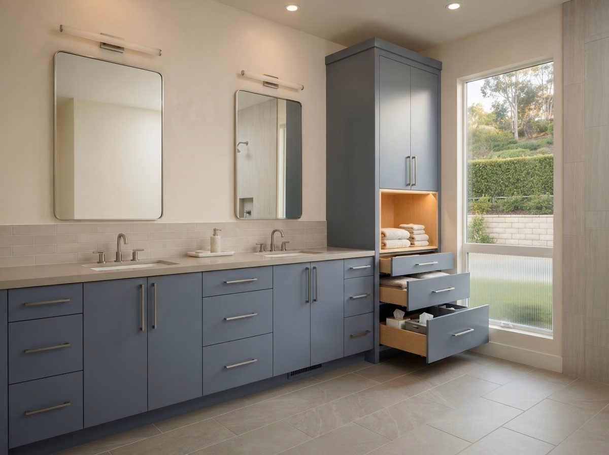 Vanity Linen Pantry Cabinet | Orange County Vanity Linen Pantry Cabinet in Orange County.